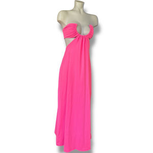 Susana Monaco u wire cut out maxi dress in shocking pink size XS